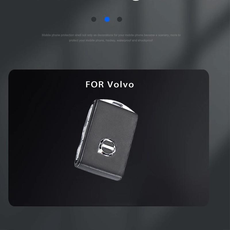 PU Leather Alloy Zinc Car Remote Key Case Cover Shell For Volvo S60 S90 XC40 XC60 XC90 V60 V90 Polestar Keychain Accessories
