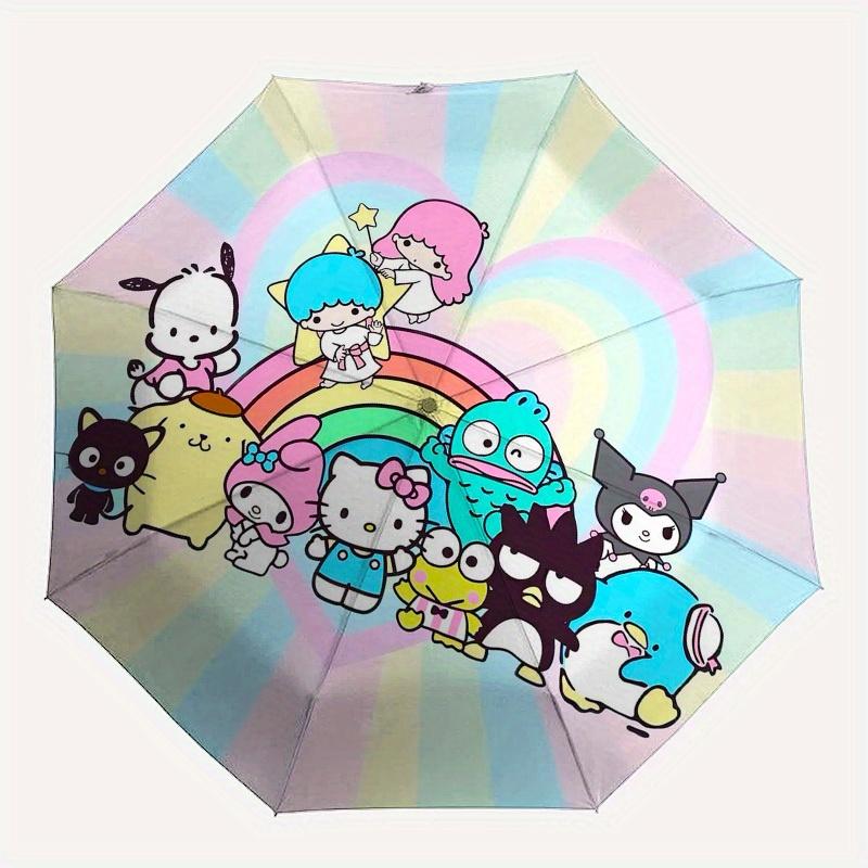1pc Hello Kitty Rainbow FriendsUmbrella with Plastic Handle,Suitable for All Seasons Home Travel Outdoor UmbrellaSanlio146