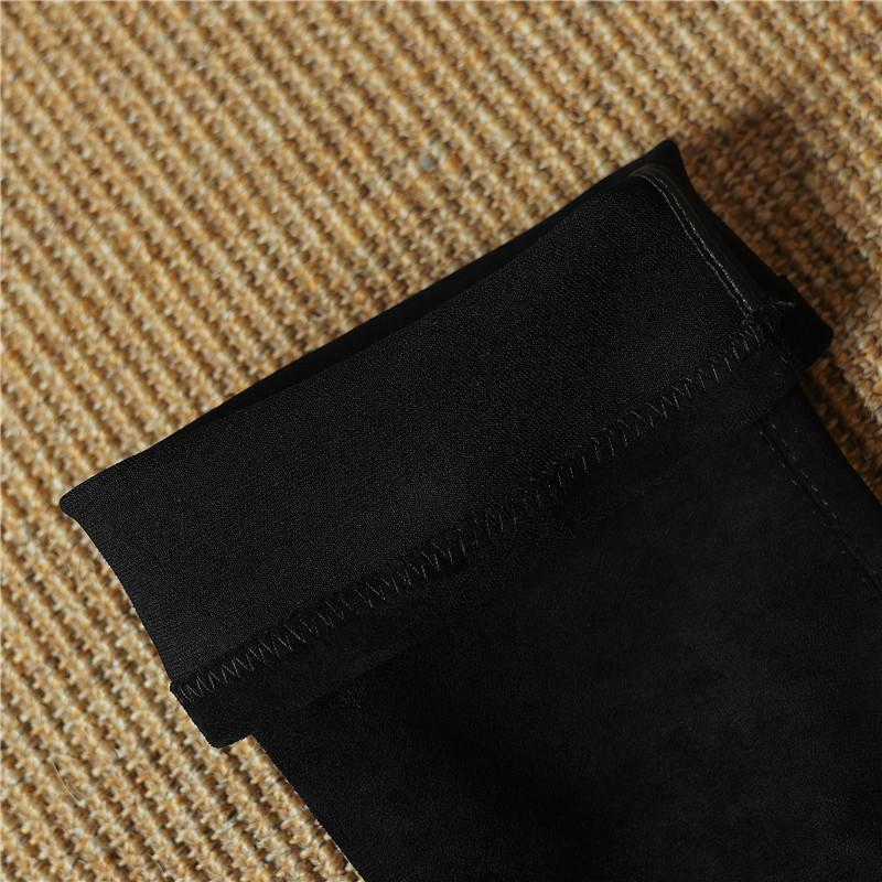 Damenstiefel mit hohen Absätzen Herbst und Winter klassisch vielseitig dickabsätzig Überknie-Stiefel in großen Größen mit elastischem Schaft