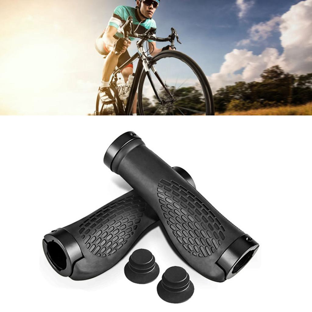 Bike Handlebar Grips Aluminium Alloy and Rubber Anti Skid Bicycle Handles for Cycling Replacement