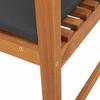 Garden Chair with Cushion 2 Pcs Brown Solid Acacia Wood