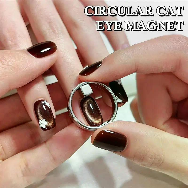 Ring Magnet Hollow Cat Eye Oval Nail Magnet Manicure Tool For DIY Gel Polish Magnetic Nail Art Auxiliary Tools Supplies Set