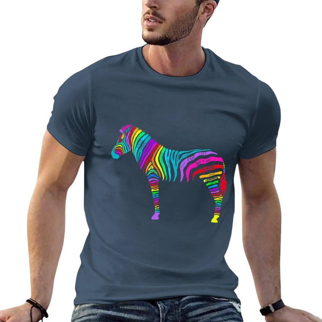 Zebra Words TShirt Cotton T Shirts High Quality Man T Shirt Cotton TShirt