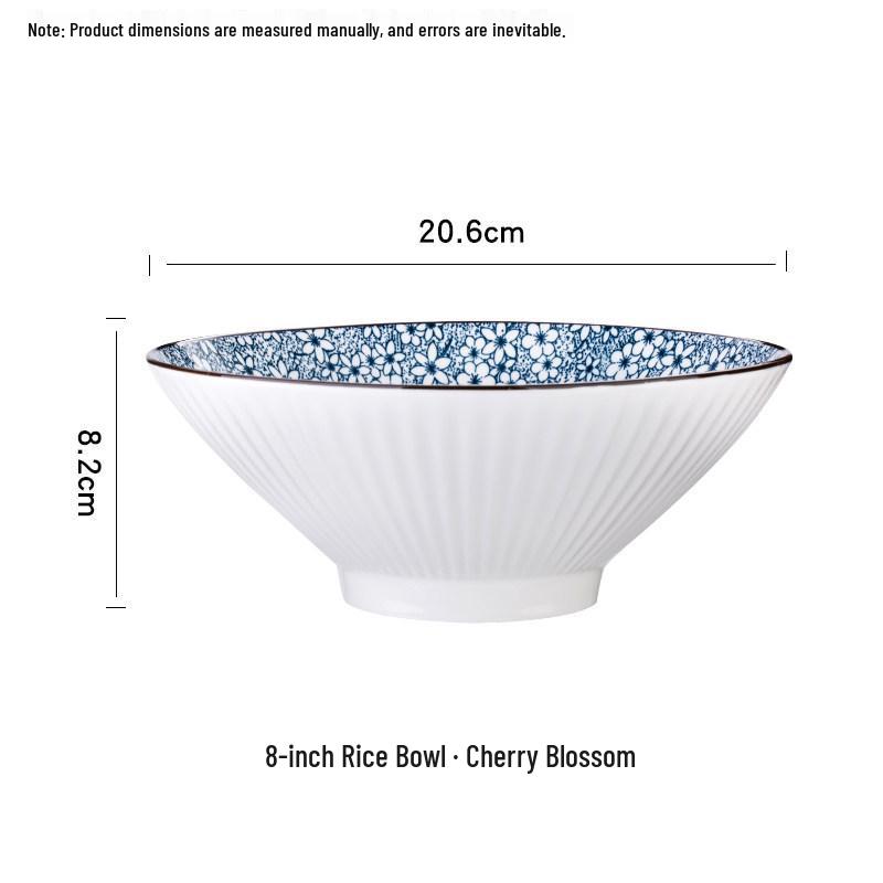 Nordic Ceramic 8" Noodle Bowl - Creative, Simple, Versatile for Rice, Soup, and Instant Noodles