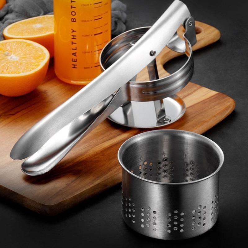 304 Stainless Steel Hand Press Juicer Strong Manual Dehydrator Ideal For Cooking Baking And Outdoor Use