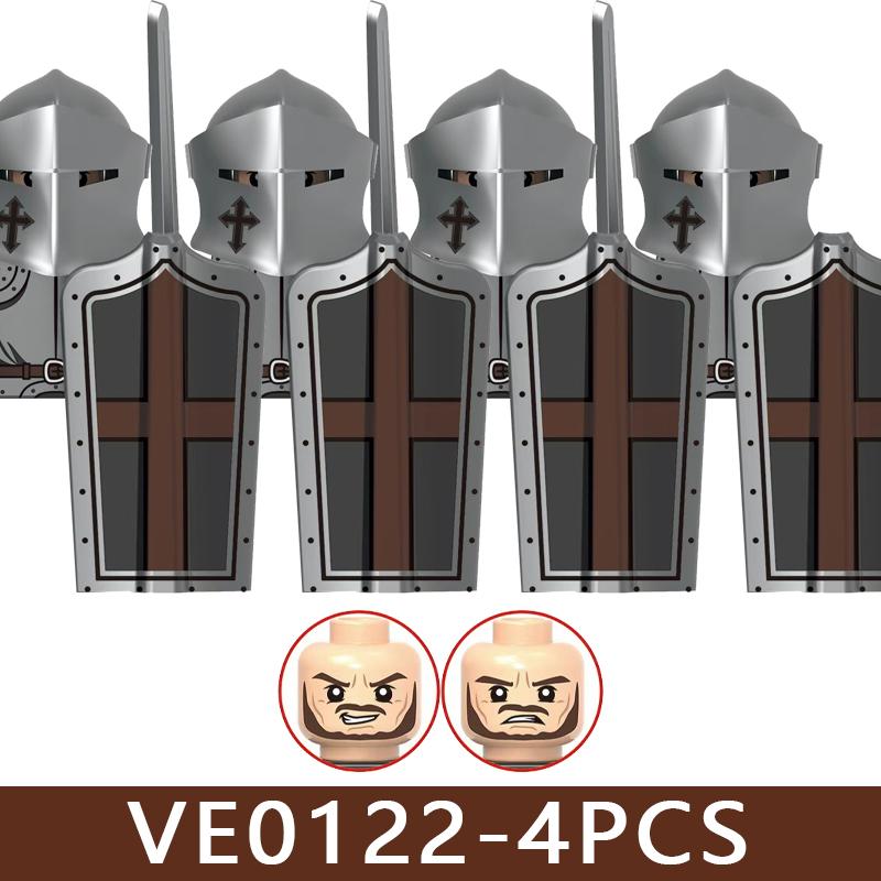 Castello Medievale Cavalieri Soldato Figure Blocchi da Costruzione Fanteria Legione Impero Guerriero Arco Spada Casco Milizia Mattoncini Giocattolo Regali