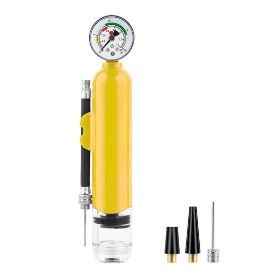 Ballpumpe mit Druckmesser, Dual-Action-Sportballpumpe mit Nadel, Luftaufblas-Handpumpe für Basketball, Fußball