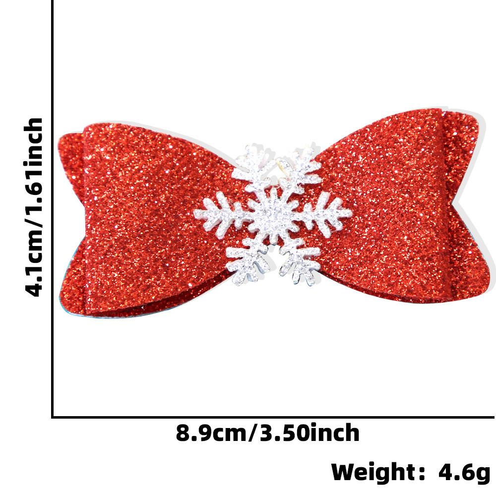 

Adorable Christmas Glitter Bow Hair Clip With Cute Reindeer Antlers And Snowflakes Snowflake Red Bow