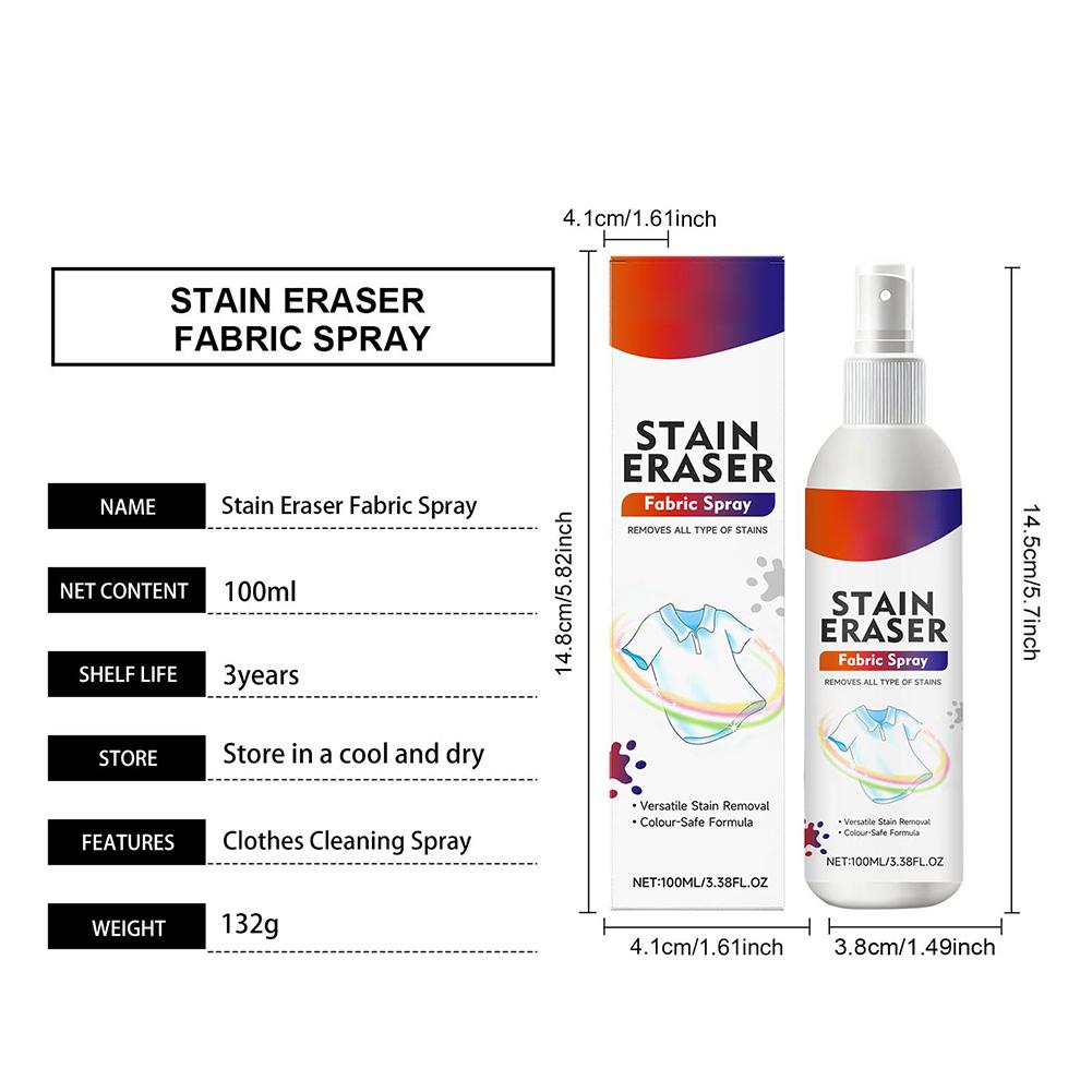 1PCS Fabric Stain Remover 100ml Powerful Cleaner Stubborn Spot Treatment Laundry Detergent Gentle Formula Clothes Care Spray