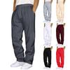 Calças unissex primavera outono com bolsos laterais, cintura elástica, reta, perna larga, calças de moletom, cor sólida, soltas, estilo de rua, calças esportivas