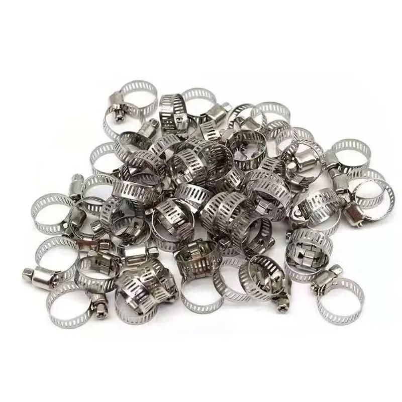 60/100pcs Hose Clips Pipe Clamps Stainless Steel Hoop Clamp Hose Clamp Stainless Steel Set Automotive Pipes Clip Fixed Tool