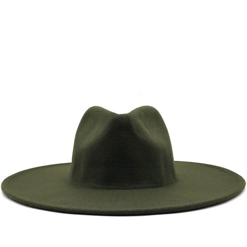 Unisex Wide Brim Wool Felt Jazz Fedora Hat for Autumn & Winter Fashion