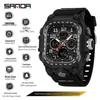 Sanda Men's Trendy Waterproof Multi-Functional Electronic Watches with Three-Time Zones for Casual Use