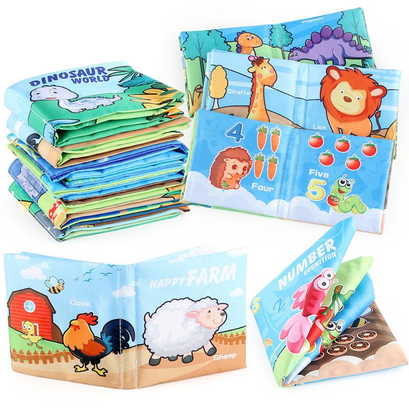 Soft Baby Cloth Book 0-3 Years Old Tear-proof Early Educational Toy With Sound Paper For Infant Toddler