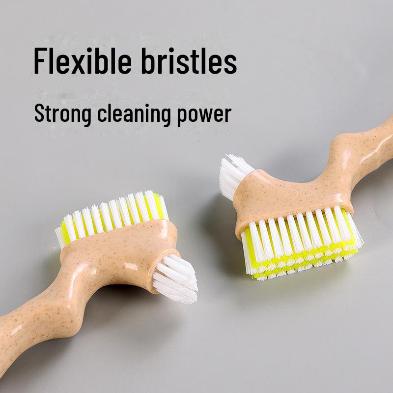 Denture Toothbrush with Dual Heads, Hard Bristles for Deep Cleaning, Eco-Friendly Biodegradable Materials, Free Shipping