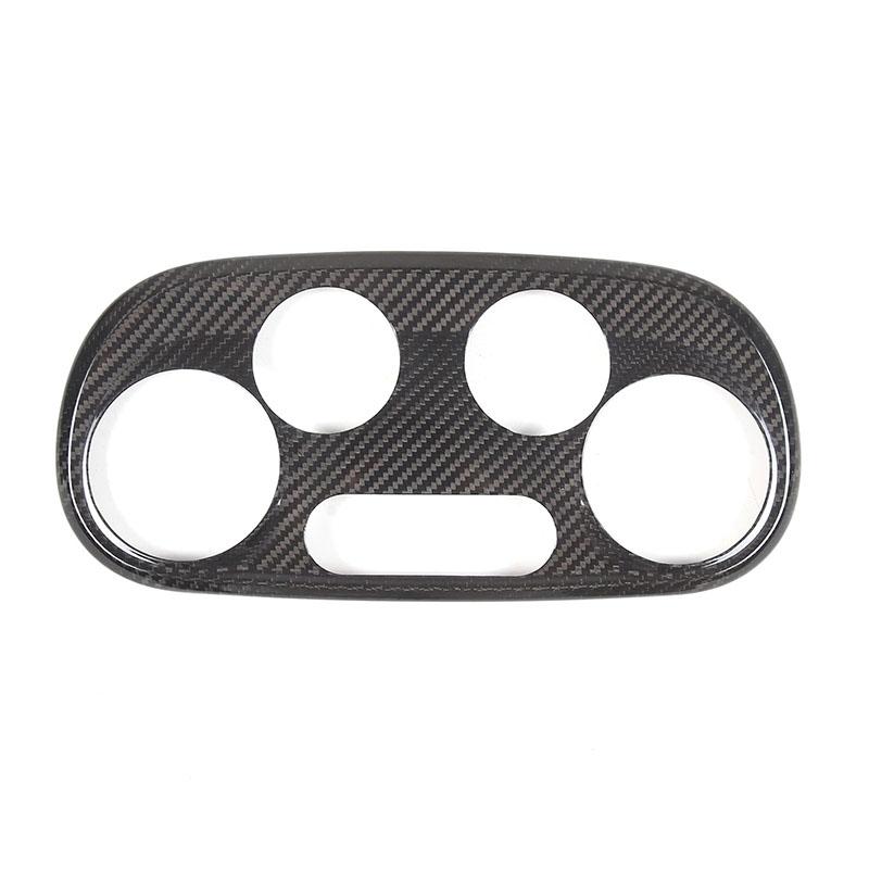 Real Carbon Fiber Car Center Console Air Conditioning AC Switch Button Panel Frame Sticker Cover For Fiat 500 Abarth 595 695