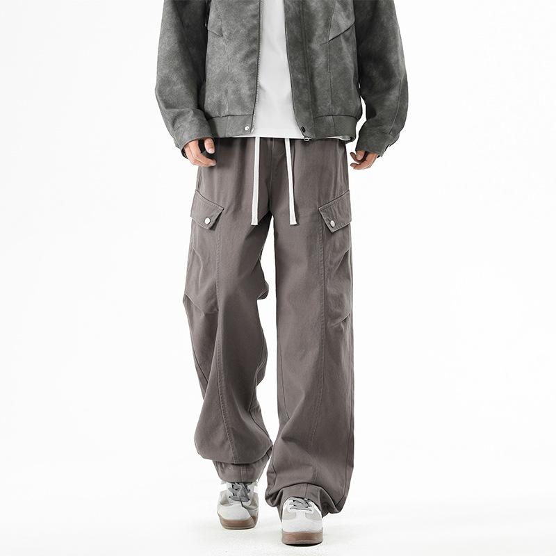 

Новые весенне-осенние рабочие брюки для мужчин, тяжелые хлопковые прямые брюки для подростков, многокарманные свободные повседневные брюки 4XL