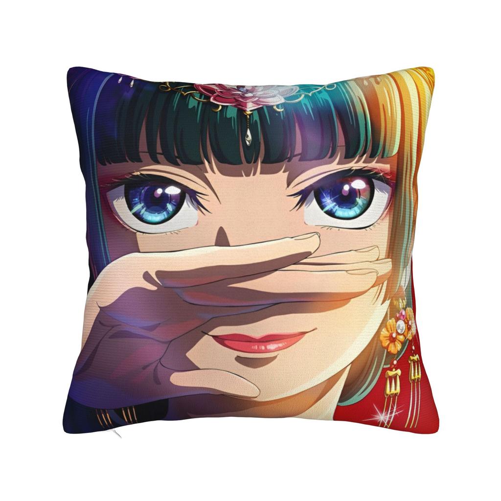 Maomao Anime Square Pillow Cases The Apothecary Diaries Cushion Cover Creative Polyester Decorative Pillowcase for Sofa 4040cm