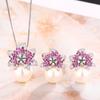 Huamei Jewelry Fashion Imitation Natural Pearl Ruby Necklace Earrings Set Skirt