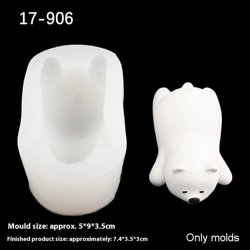 1 Piece Bear Silicone Candle Molds Mini 3D Polar Bear Candle Mold Cake Decoration DIY Handmade Fondant Clay Chocolate Mold