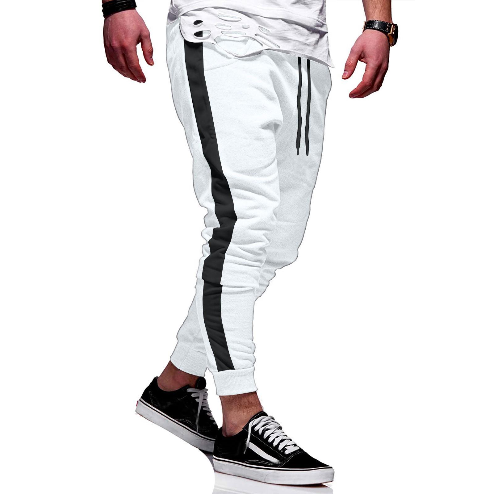 

Мужская спортивная и повседневная одежда, модные однотонные брюки, спортивные брюки XL белый