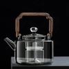 JUSTINLAU Glass Teapot Integrated Steaming and Boiling kettle with Handle Thickened Filter Heat-resistant Teapot For Home Office