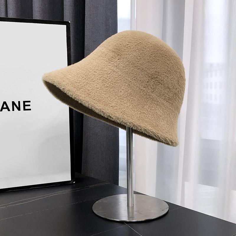 Autumn And Winter Plush Fisherman Hat, Children'S Korean Version Bucket Hat, Wool Thickened Warm Basin Hat