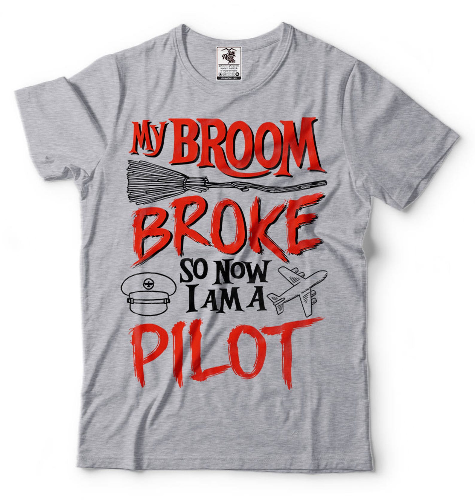 Funny Pilot T-Shirt: Halloween Costume Tee 4XL