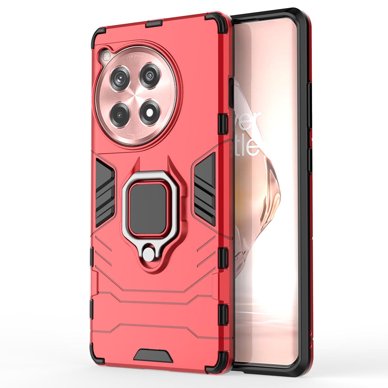 

For OnePlus Ace 3 5G/12R 5G Ring Kickstand Case PC +TPU Phone Cover Red