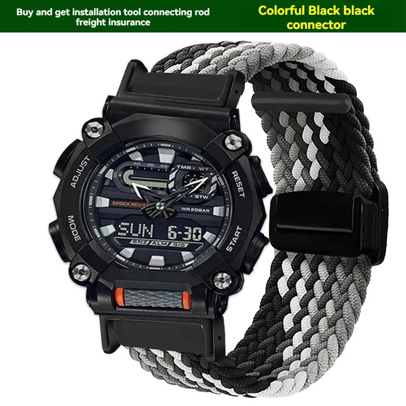for Casio Watch with 16mm Magnetic Outdoor Nylon Strap G-SHOCK GA110 100 120 GA900 GA2100 DW-5600 GW-B5600 GW-M5610 Sports Strap