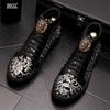 Fashion Men's Fashion Casual Short Ankle Boots Spring and Autumn Rivets Luxury High Top Shoes A7