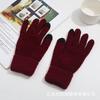 Students Windproof and Warm Korean Knitted Wool Gloves Simple Gloves Autumn and Winter Riding Warm and Velvet