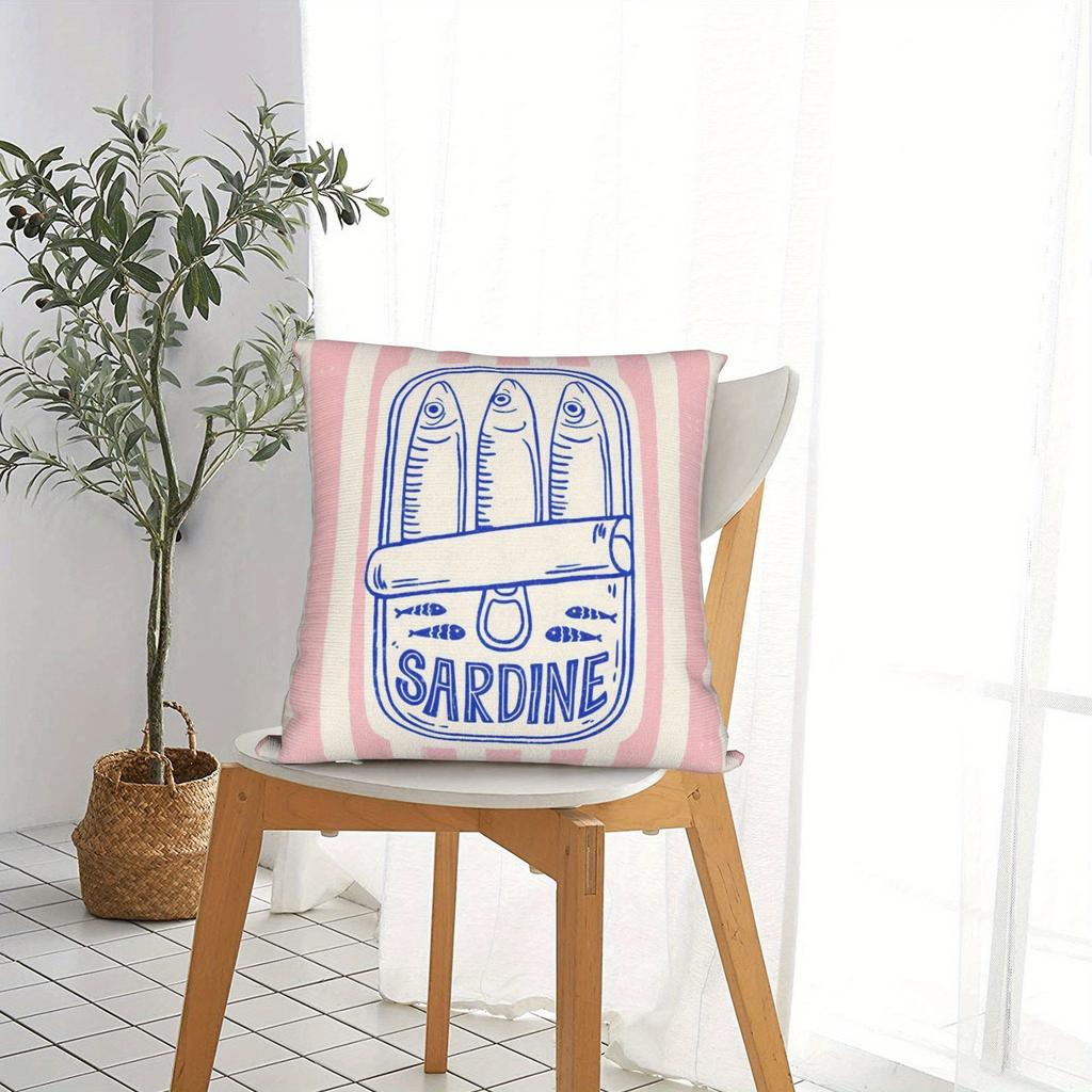Sardine Pattern Sofa Throw Pillow Cover Decorative Cushion Cover