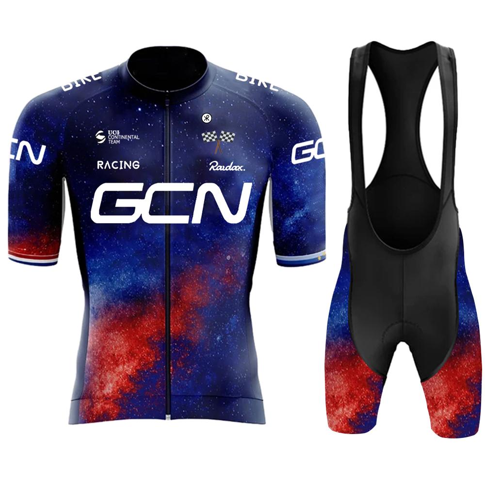 2025 Nový Pánský Letní Cyklistický Dres s Krátkým Rukávem Pro Silniční Kolo Prodyšný Dres Cyklistický Týmový Tréninkový Oblek Cyklistické Kalhoty s Náprsenkou Rychleschnoucí Sada