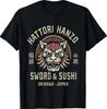 Camiseta Regalo Retro Espada de Hattori Hanzo y Sushi Okinawa Japón