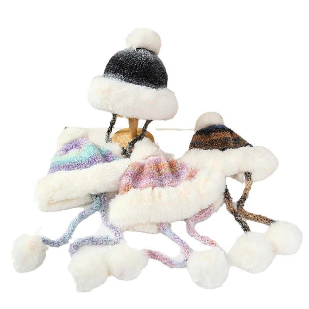 Fashionable Winter Gradient Knitted Hat Outdoor Skiing Warm Ear Protection Knitted Hat Pullover Hat