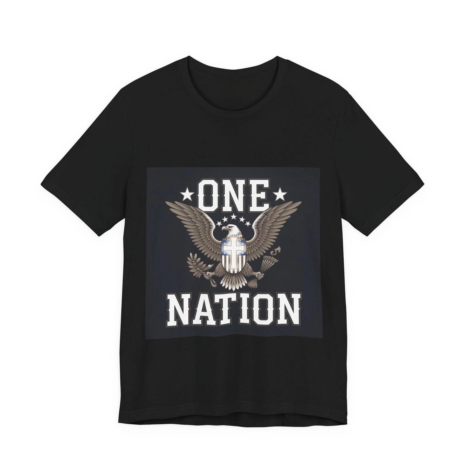 One Nation Under God Jesus USA Patriotic Unisex T-Shirt S
