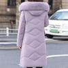 Elegant Vintage Women Down Coat Puffer Jacket Real Fur Collar Thick Warm Winter Plus Size Outerwear Middle Age Long Prakas