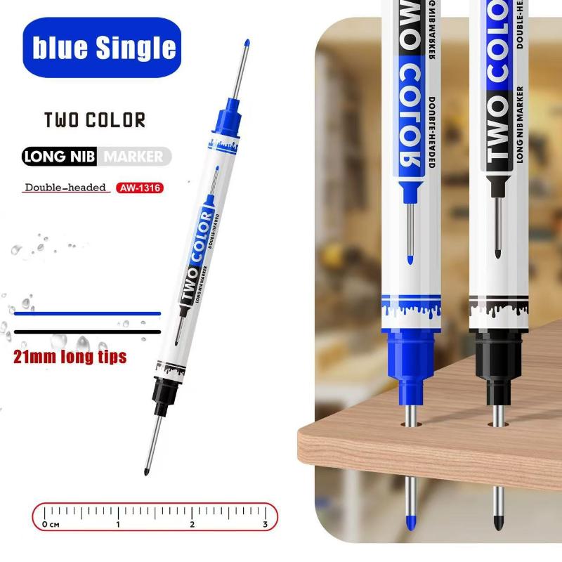 1/4Pcs Long Head Deep Hole Marker Pen Woodworking Decoration Permanent Marker Pen Waterproof Metal Perforating Pen