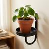 Vintage Style Flower Basket Holder Cast Iron Green Plant Shelf Durable Metal Bird Bath  Garden