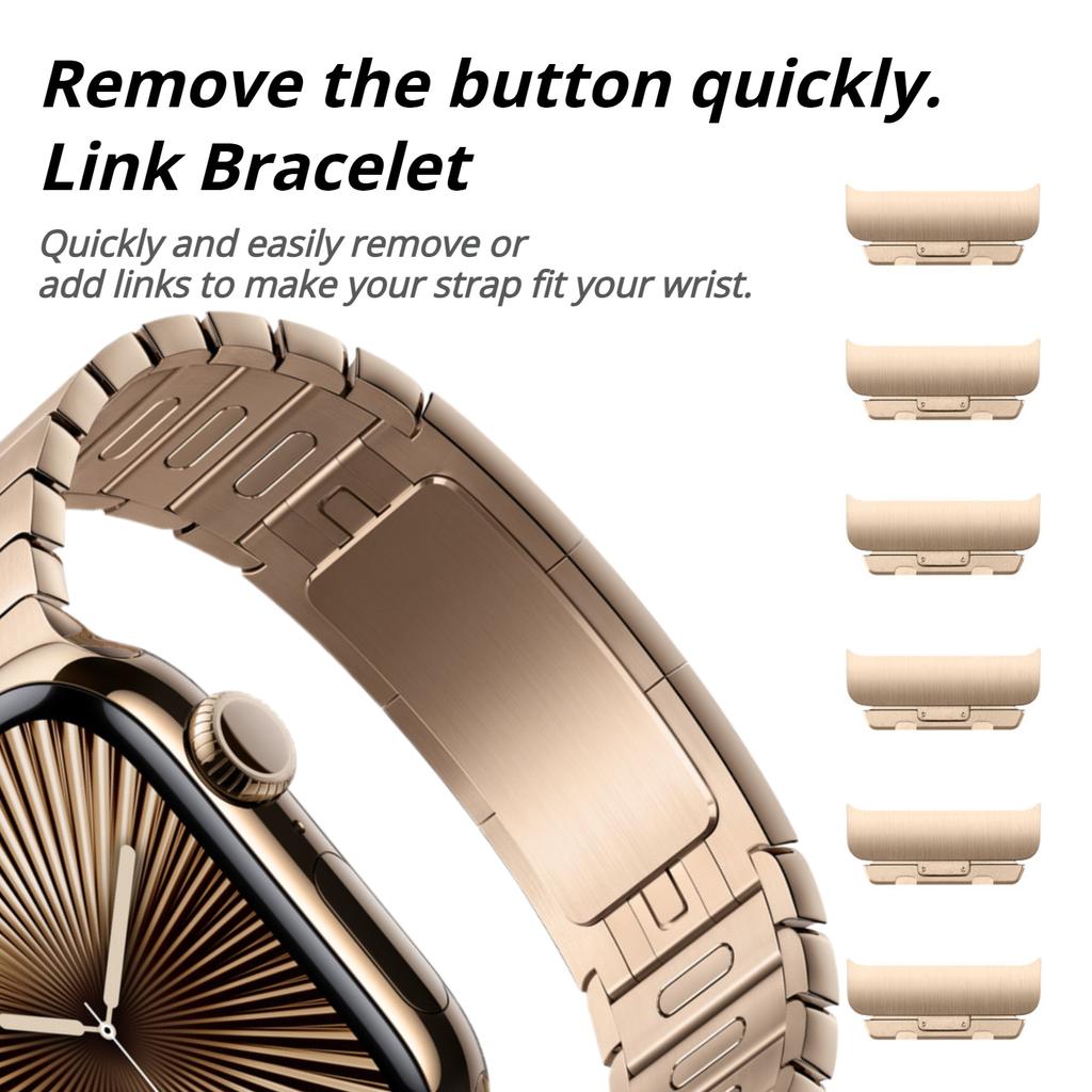 Titanium Color Strap For Apple Watch Series 11 46mm Luxury Metal Band Link Bracelet iWatch Ultra 3 49mm 45mm 44mm 42mm Business Strap 10 9 8 7 6 SE3 5