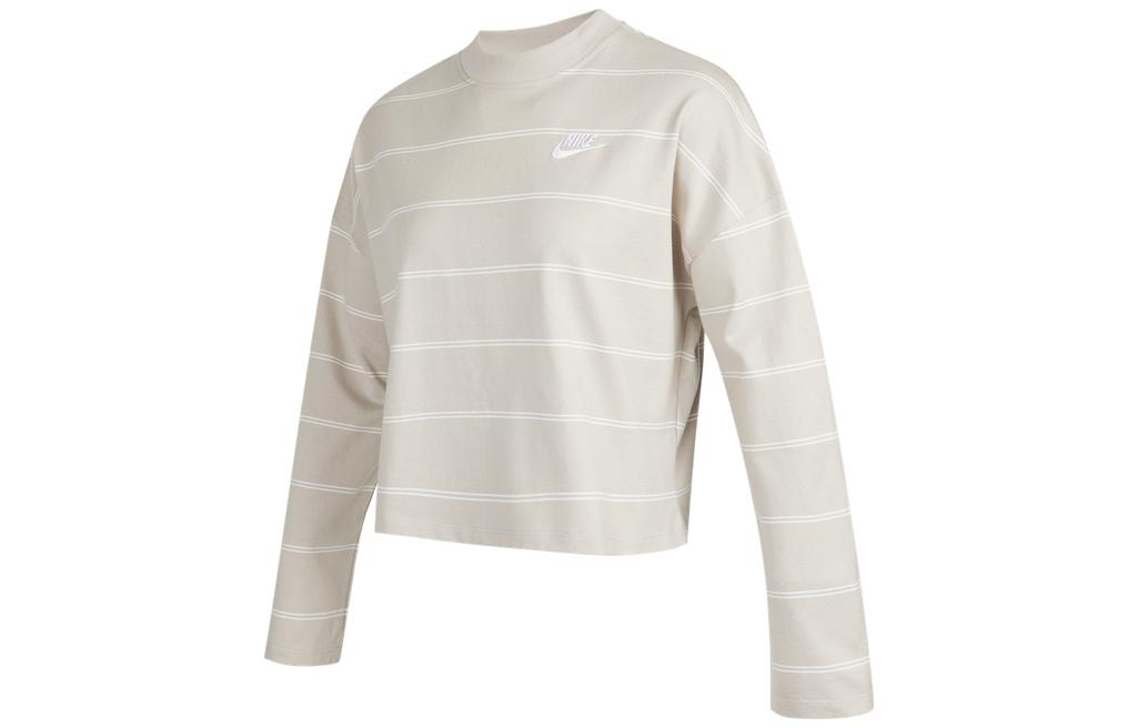 Nike T Shirts Women s Ecru Crew Neck Moderate DD5187-236 XS