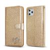 Custodia a Portafoglio Magnetica con Strass Diamante Cuore d'Amore per iPhone 17 16 15 14 13 12 XR XS 11 Pro Max Custodia Flip Pelle Glitter