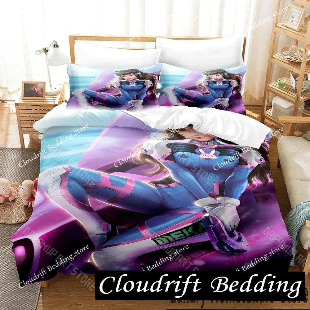 Dva Anime Overwatch Sengetøjssæt Enkelt Twin Fuld Queen King Størrelse Sengesæt Aldult Børneværelsessæt Kanin Anime Lagen Sæt