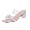 Women Fashion Shiny Crystal High Heels Sandals Women Summer New Transparent Pvc Heeled Pumps Ladies Party Slippers Plus Size 42