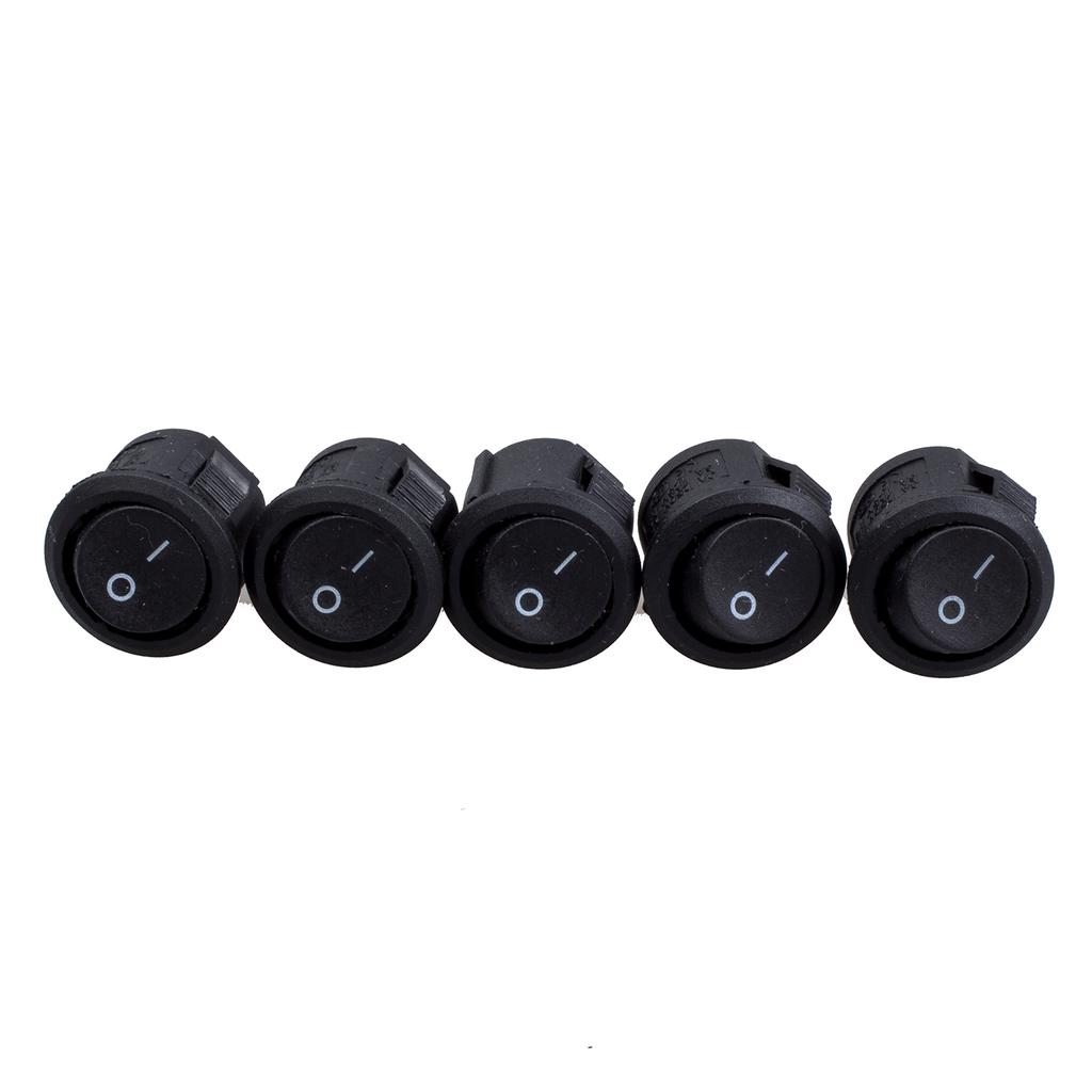 Round Rocker Switch Ac TMCH 5 Pcs Spst Black Button On/Off Round Rocker Switch Ac 6A/125V 3A ...