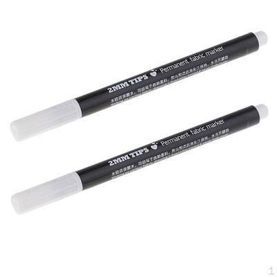 2 Stück 2mm T-Shirt Permanent Stoffmarker Kleiderstift Weiß