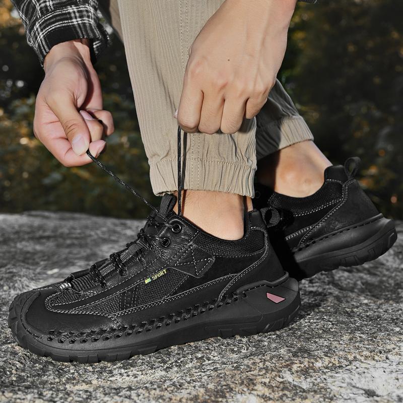 Men's Casual Shoes Versatile Genuine Leather Male Sports Shoes Leisure Soft Soles Sneakers Outdoor Men Treking Footwear Trainers