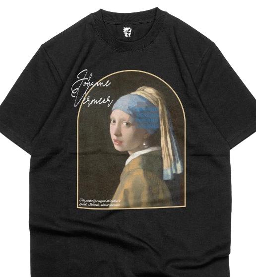 

Girl with a Pearl Earring Shirt Goth Grunge Y2K Streetwear Tee Classic Art shirt 4XL