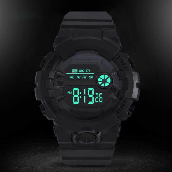 LED Electronic Watch Waterproof Anti-slip Adjustable Strap Round Dial Kids Students Casual Sports Digital Wristwatch Birthday Gift